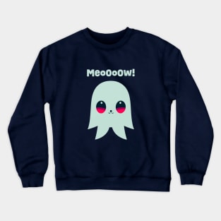 MeoOoOw! || Kawaii Ghost || Halloween Cat Ghost Crewneck Sweatshirt